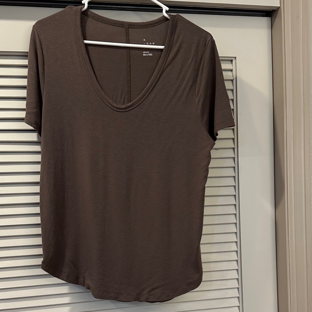 a new day Warm Taupe Short Sleeve Top